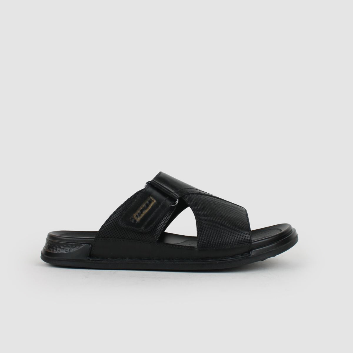 TIMODS MENS LEATHER SANDALS-BLACK