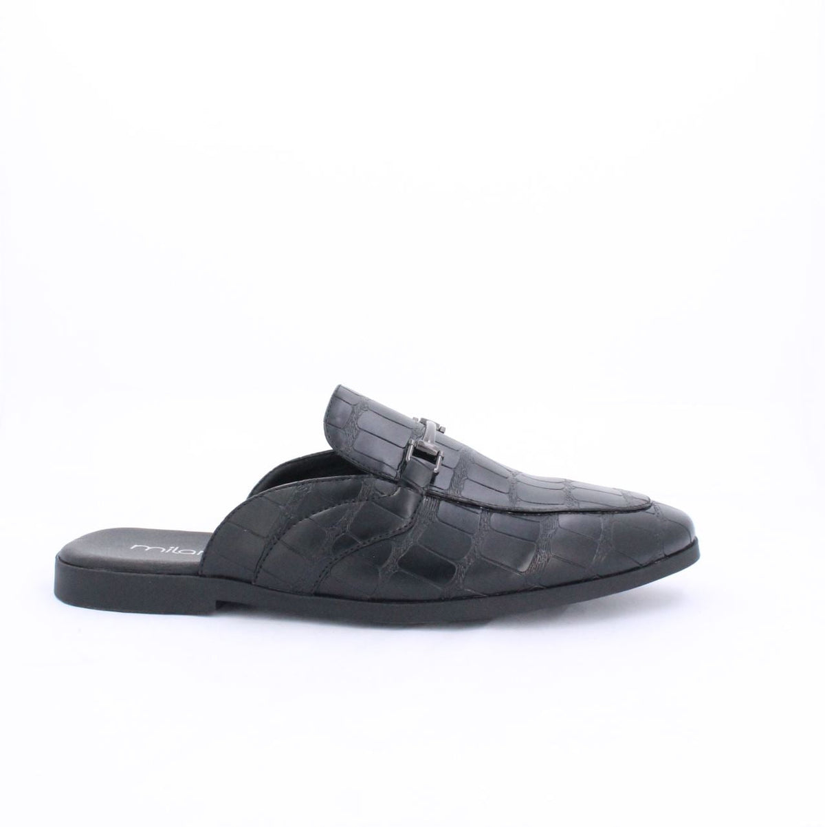 VALERIO MENS BACKLESS LOAFERS-BLACK