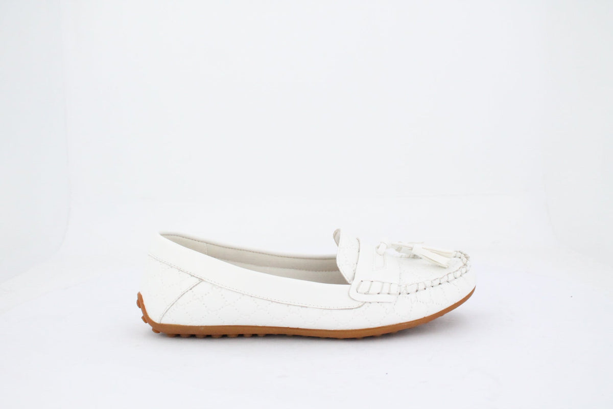 TONI MOCCASINS-FLAT-WHITE