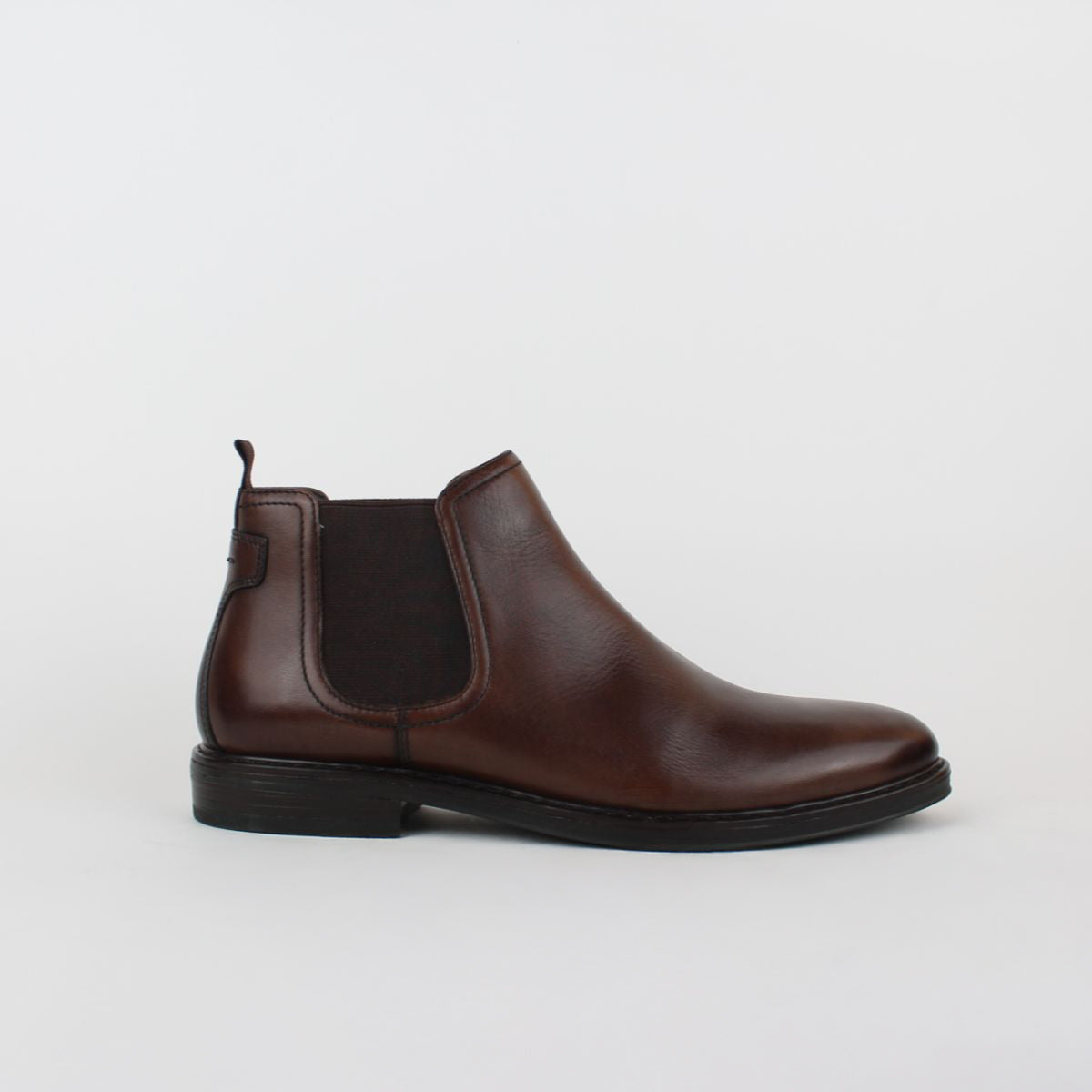 RANDY MENS LEATHER CHELSEA BOOTS-BROWN