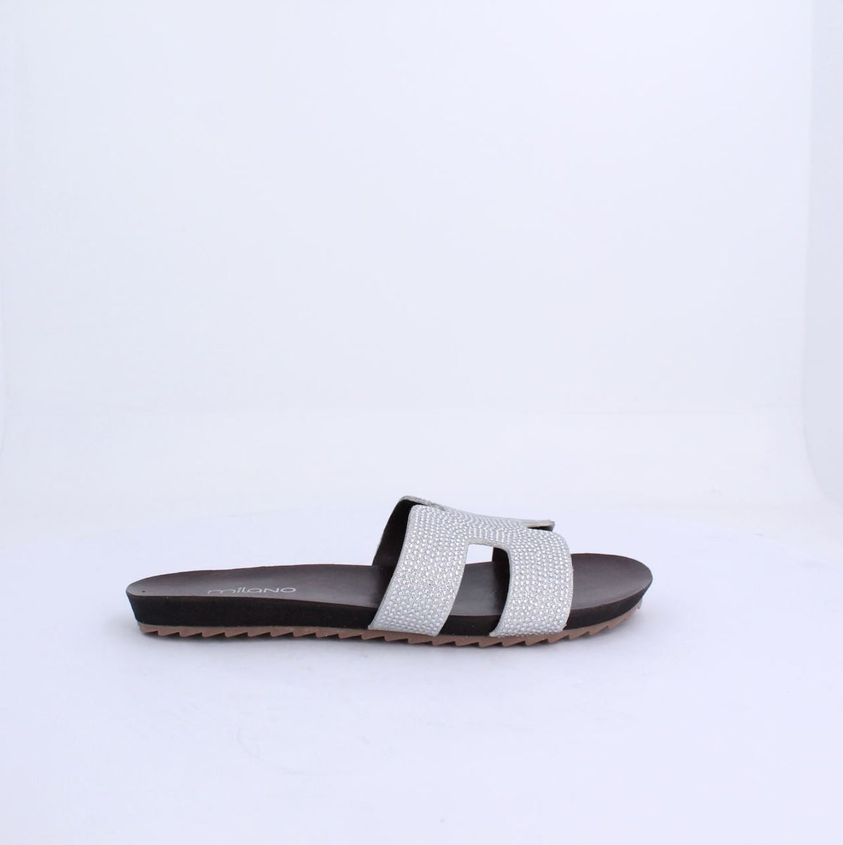 MADDIE SLIDE FLAT - SILVER