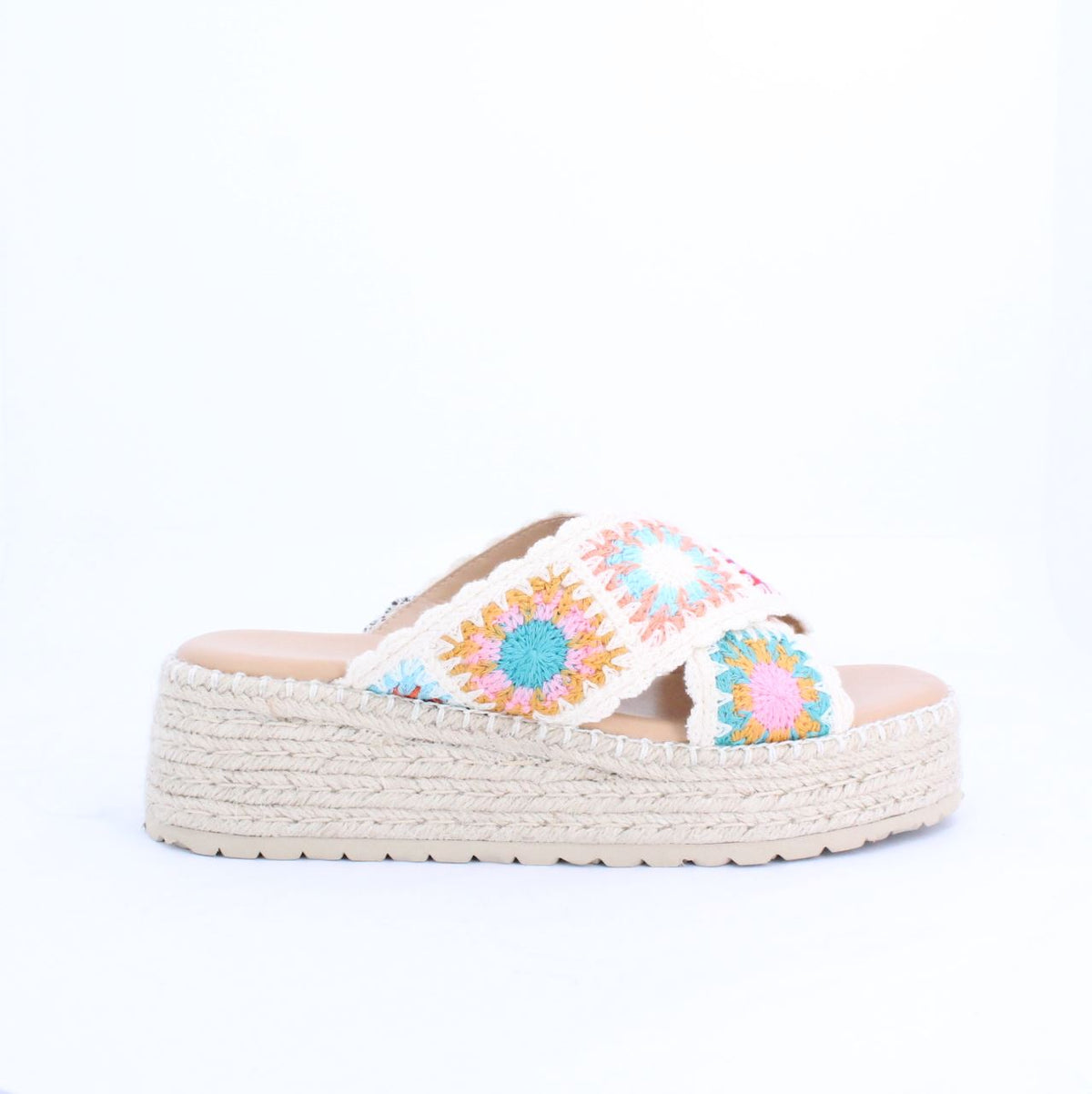 BLOOMI SLIDE WEDGE SANDAL -Multi