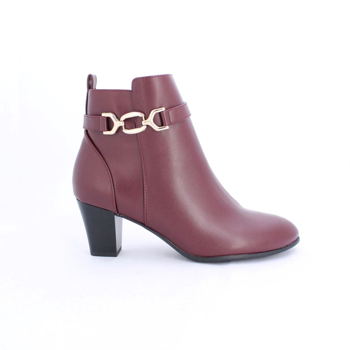 LEONA Ankle Boot - BURGUNDY