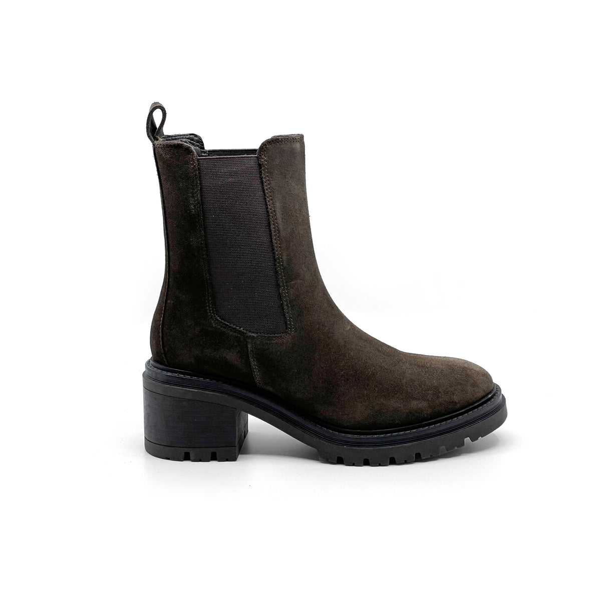 PAVIA LADIES LEATHER CHELSEA BOOTS -KHAKI