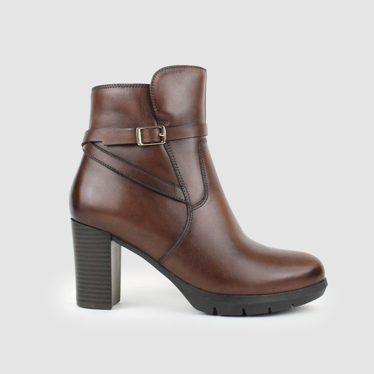 TIZIANA-LEATHER-ANKLE BOOT-BROWN