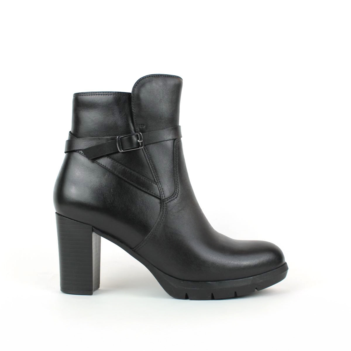 TIZIANA-LEATHER-ANKLE BOOT-BLACK