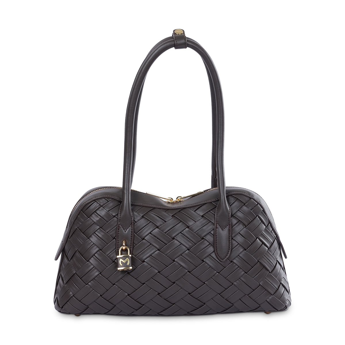 LESLIE WEAVE SHOULDER BAG- Brown