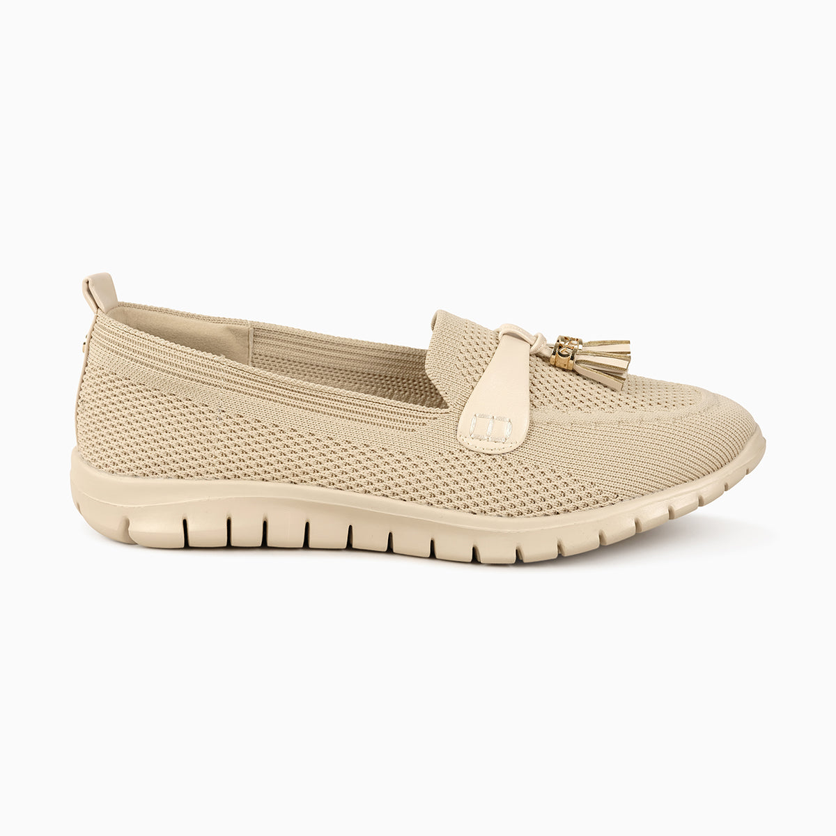 ARELLA KNIT-Moccasins-Beige