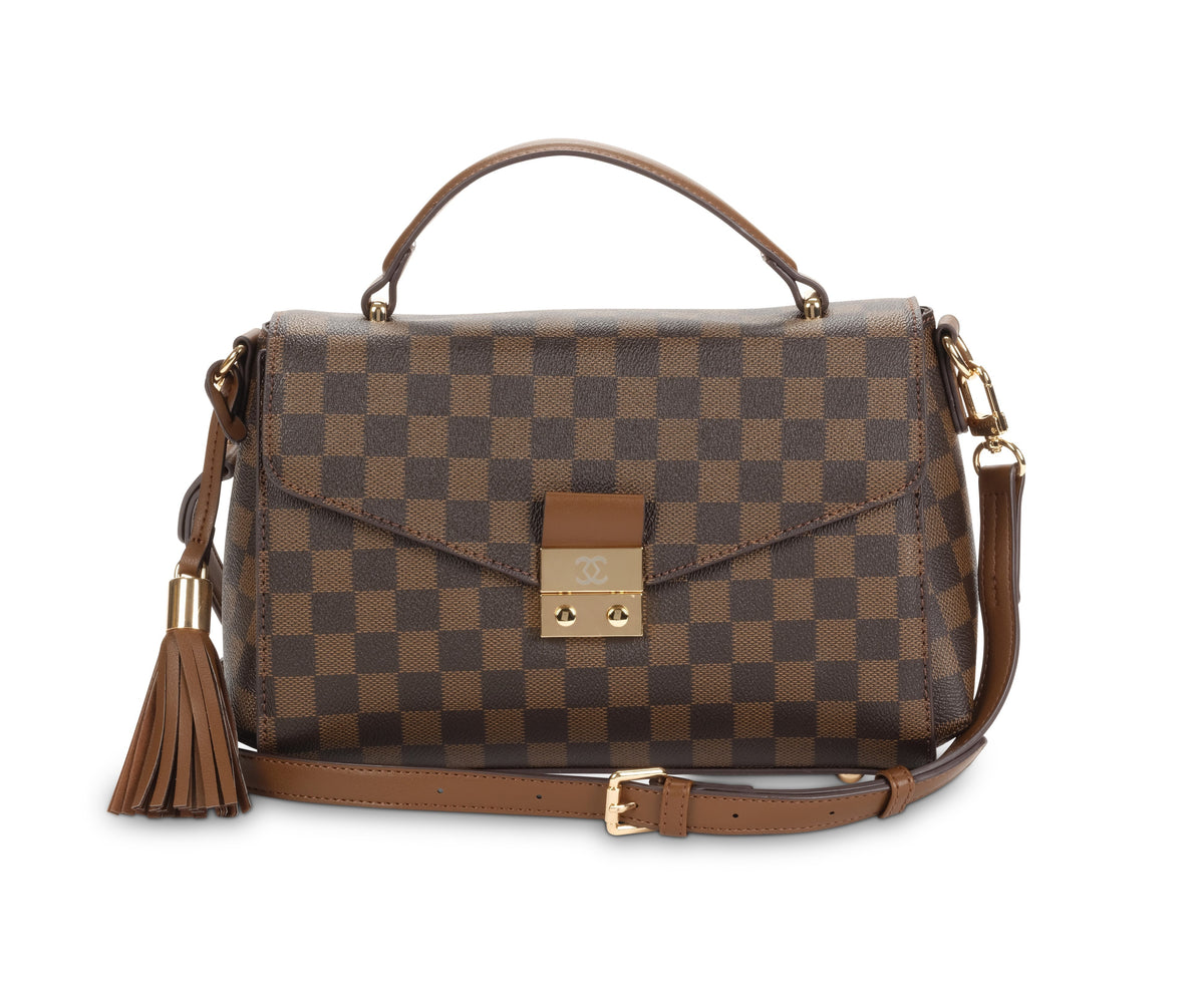 MAZE SATCHEL BAG - BROWN