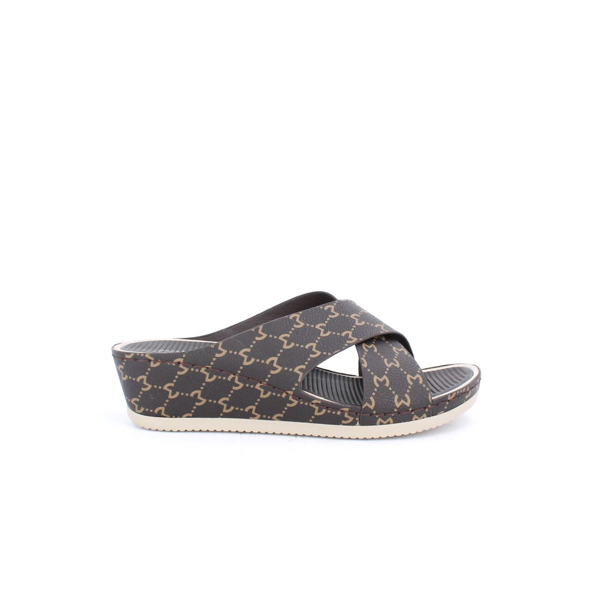 VELA SLIDE SANDALS - BROWN MONOGRAM